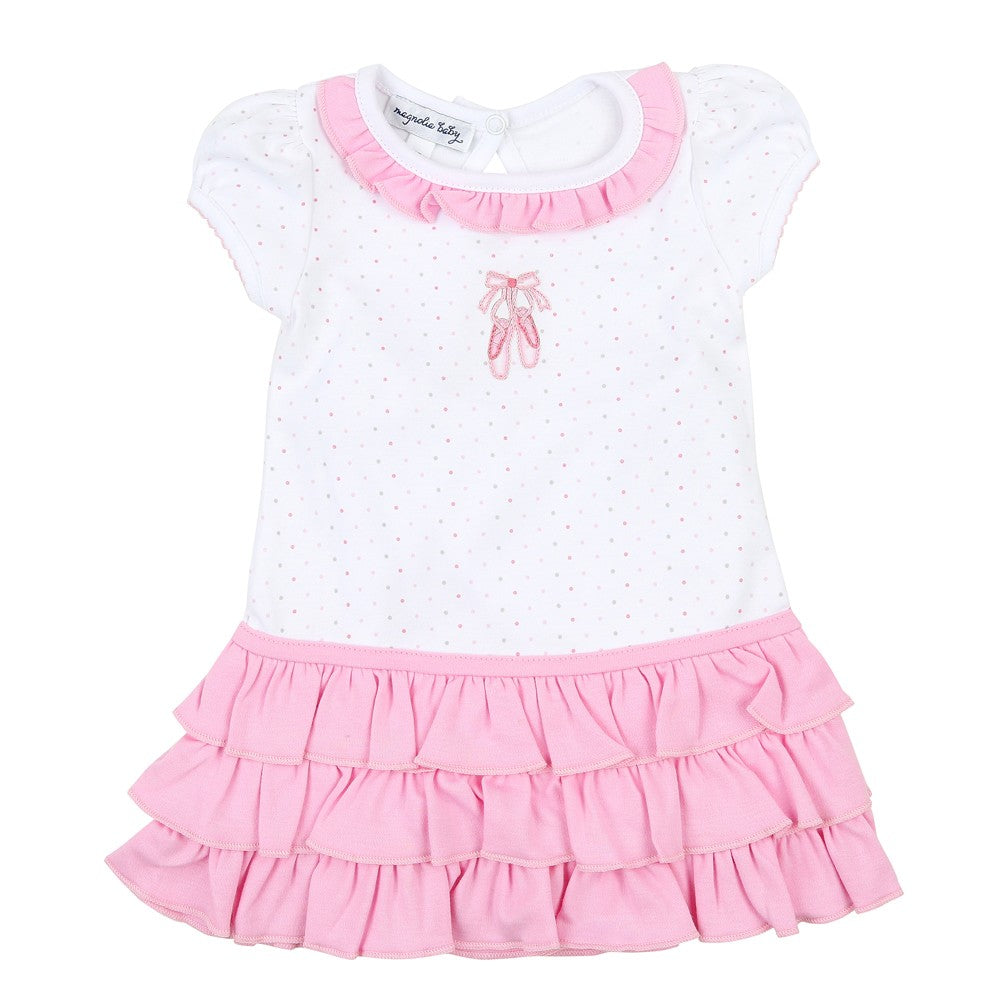 Magnolia Baby En Pointe Ballet Slippers Pink Ruffle Dress