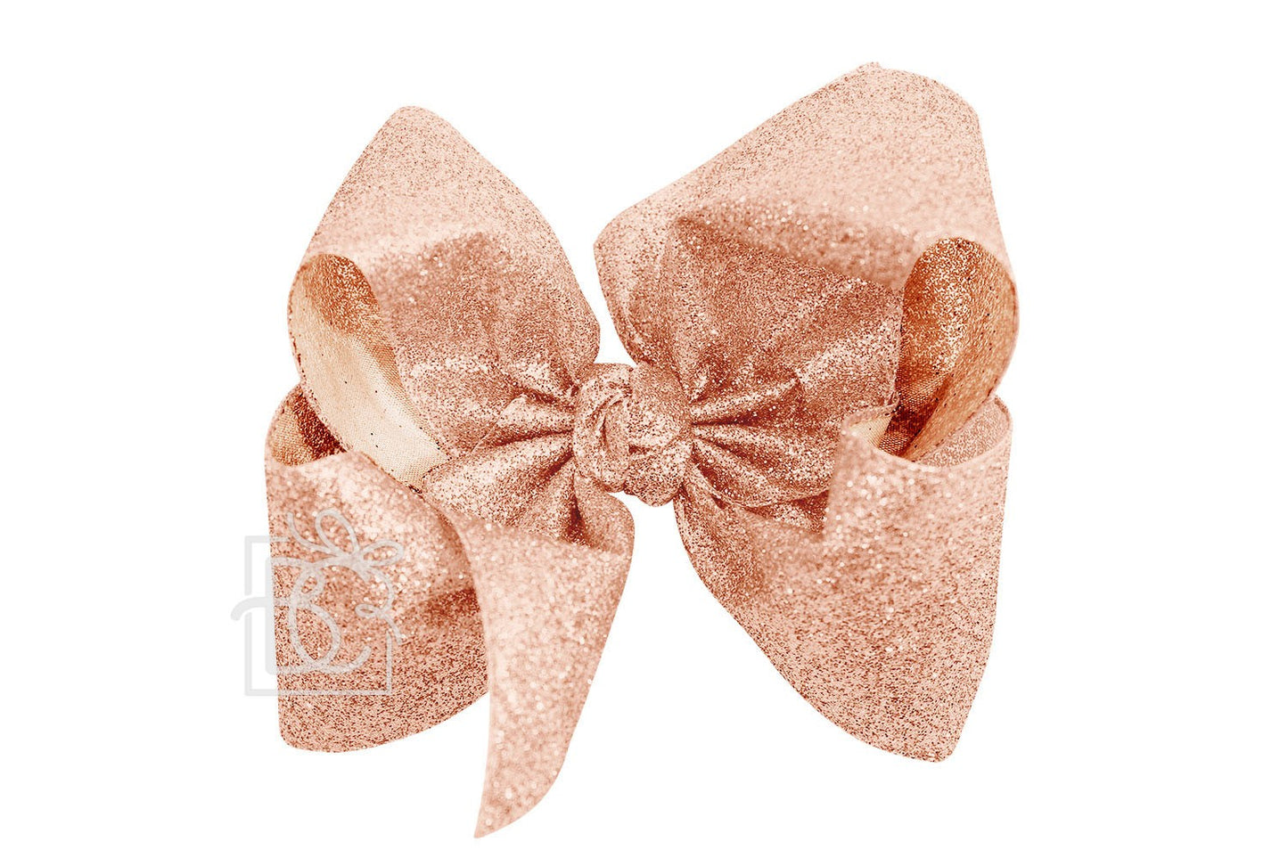 Beyond Creations Girls Hair Bow on Clip - Gum Drop Glitter Metallic Ribbon - Light Coral by Beyond Creations