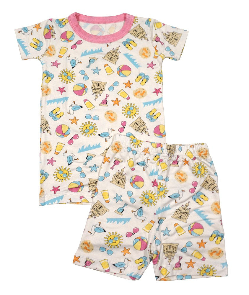 Magnolia Baby Beach Day Short Pajamas - Pink
