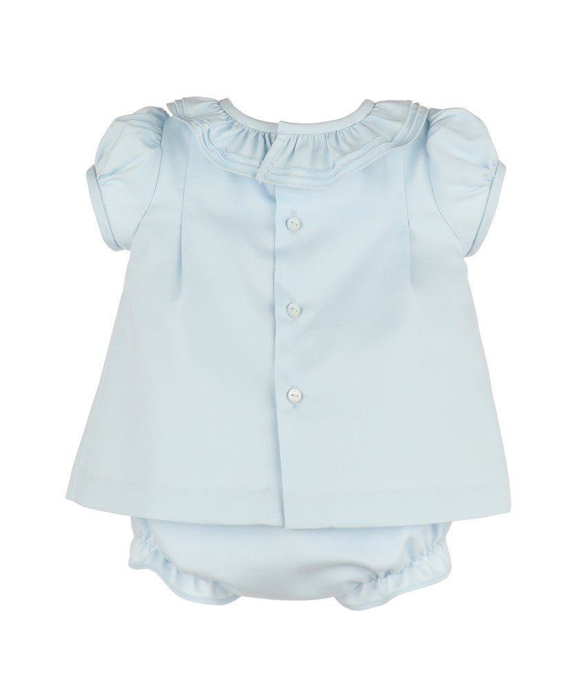 Luli & Me Baby Girls Pintucks & Lace Dress - Blue by Luli & Me
