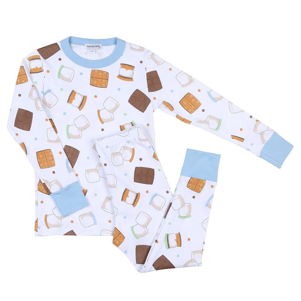 Magnolia Baby S'mores Long Pajamas - Blue by Magnolia Baby