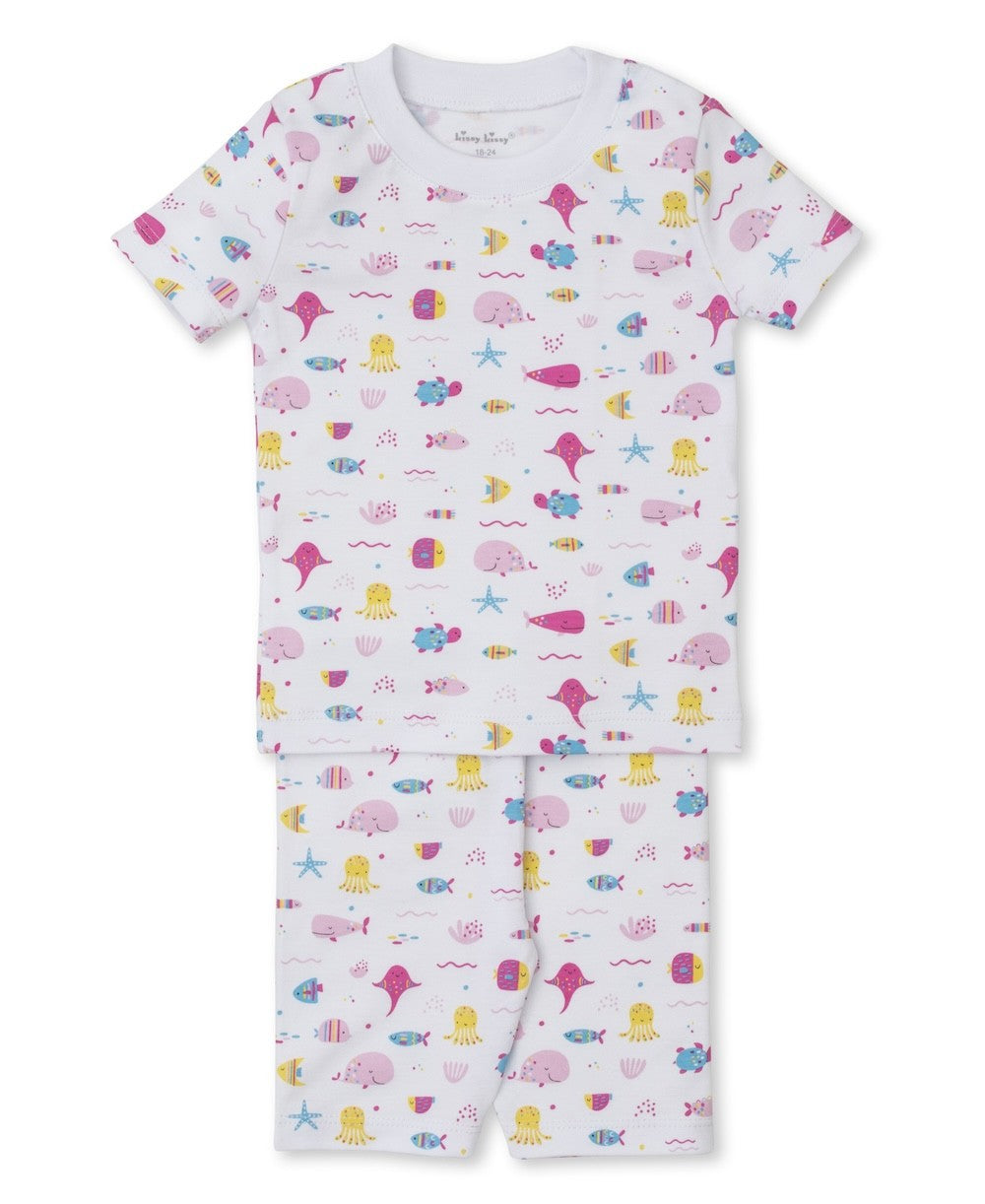 Kissy Kissy Girls Short Pajamas - Pink Sea Life Fun