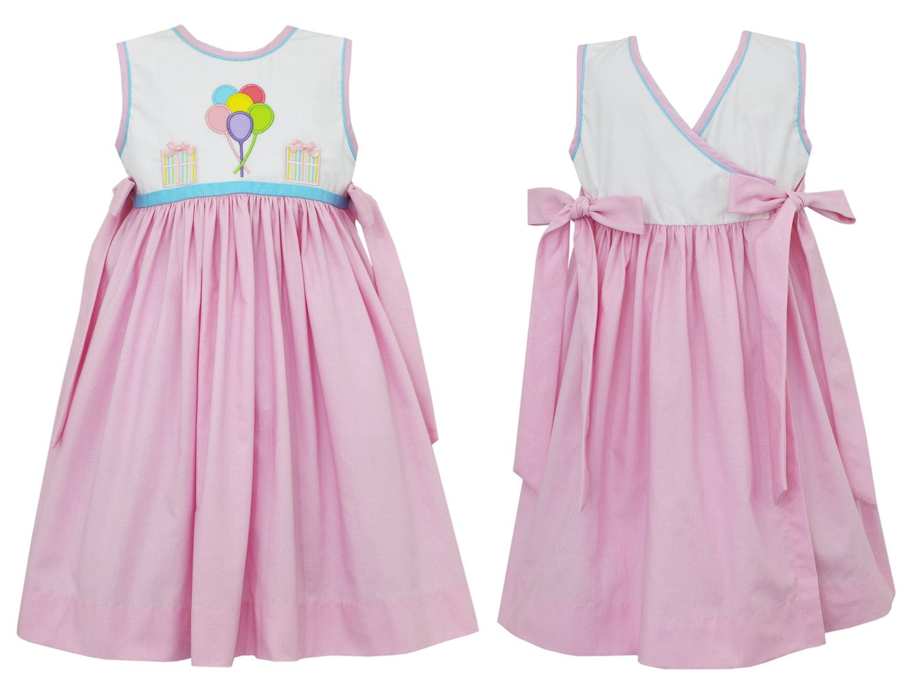 Claire & Charlie Baby / Toddler Girls Pink Birthday Balloons Dress - Side Bows by Claire & Charlie