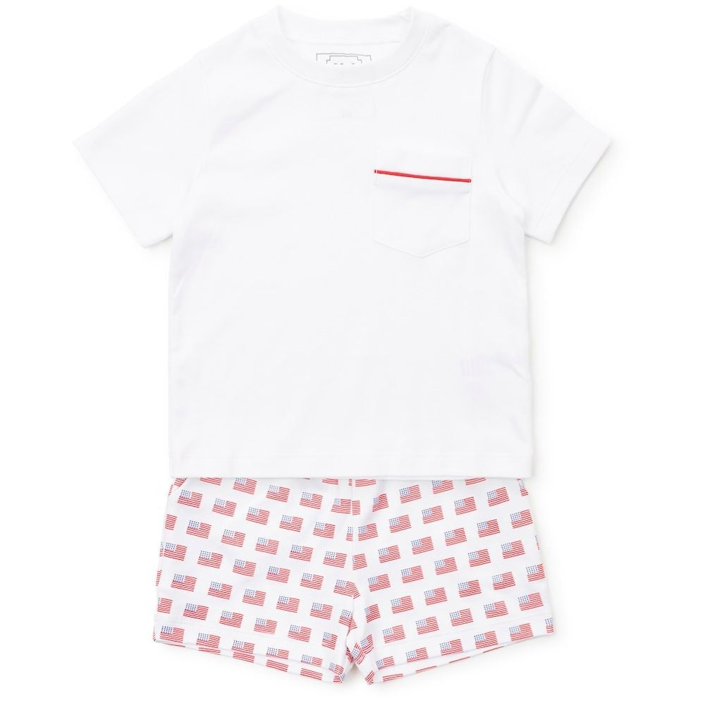 Lila & Hayes Boys Walker Shorts Set - American Flag