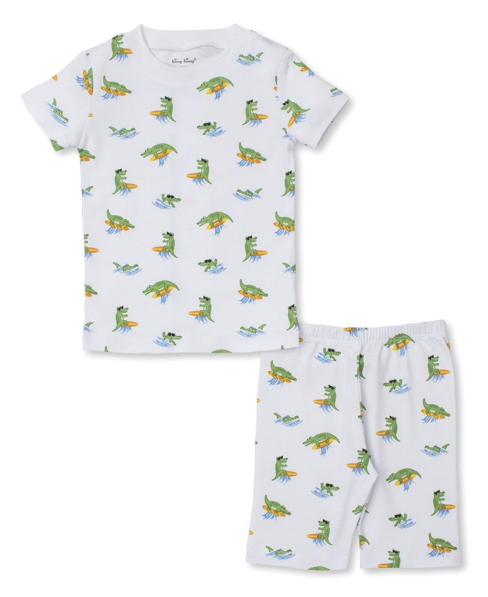 Kissy Kissy Boys Short Pajamas Set - Surfing Crocodile Capers