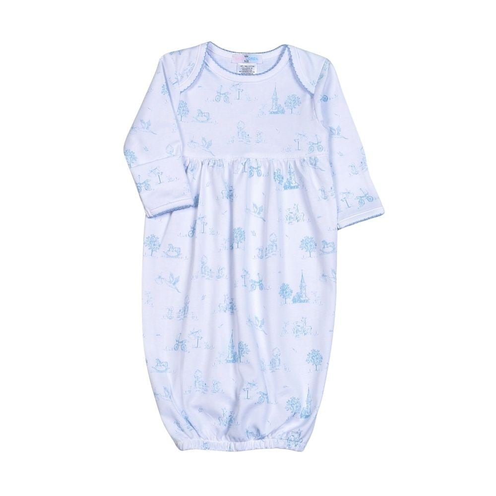 Baby Loren Boys Blue Toile Gown