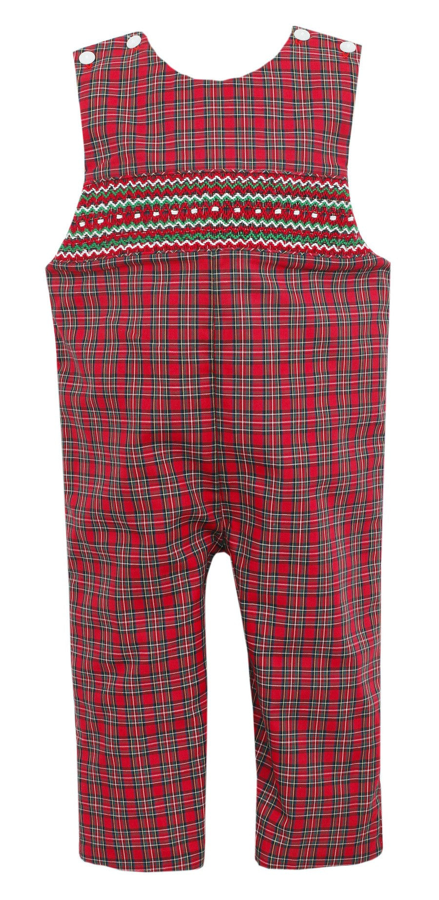 Petit Bebe Baby / Toddler Boys Red Holiday Plaid Smocked Longall by Petit Bebe