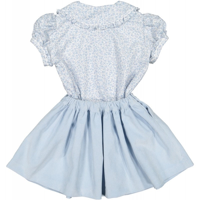 Sal & Pimenta Girls Corduroy Skirt Set - Snowflakes Floral - Blue by Sal & Pimenta