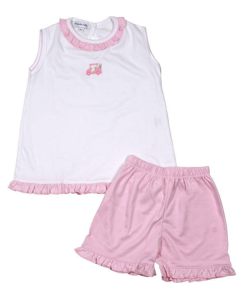 Magnolia Baby Tiny Caddy Embroidered Ruffle Sleeveless Toddler Short Set by Magnolia Baby