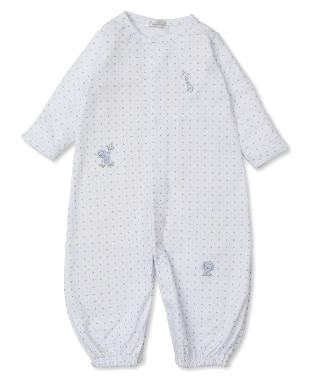 Kissy Kissy Baby Boys Gingham Jungle Converter Gown - Blue Dot by Kissy Kissy