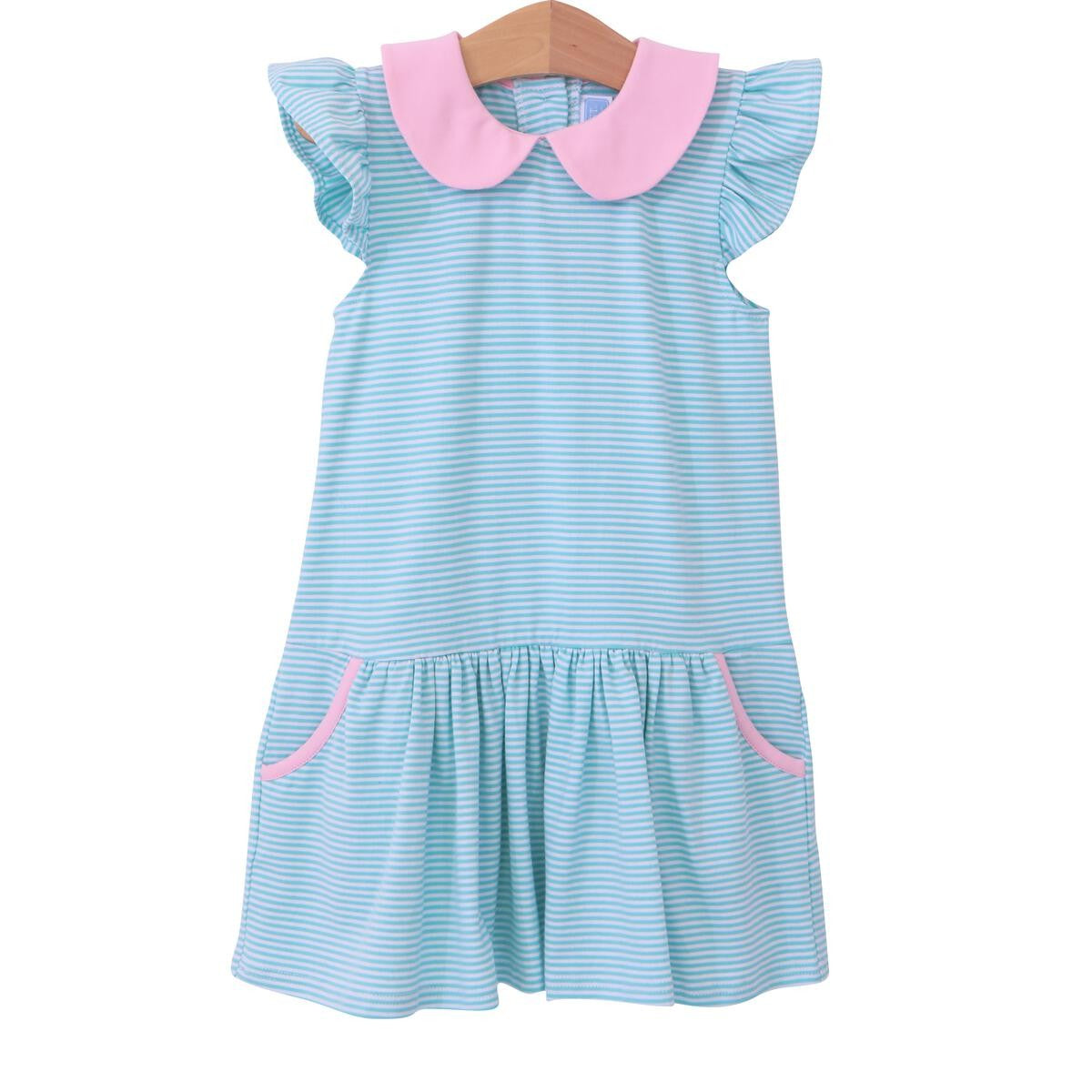 Trotter Street Kids Girls Genevieve Dress - Mint & Pink by Trotter Street Kids