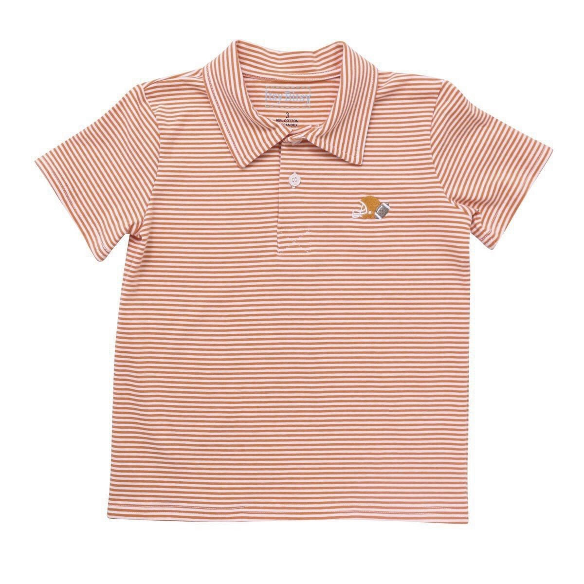 Itsy Bitsy Boys Football Game Day Polo Shirt - Texas Burnt Orange