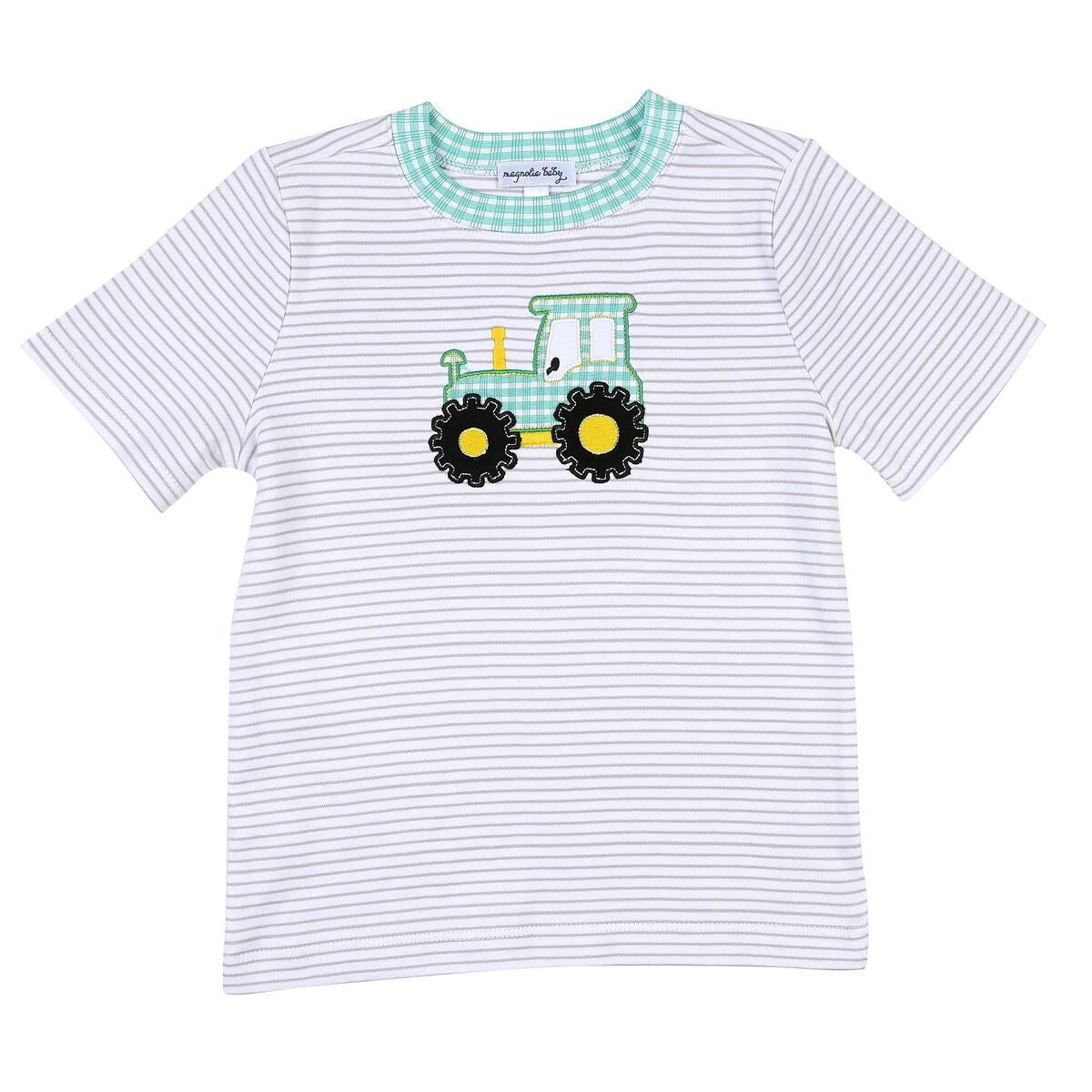 Magnolia Baby Little Boys Tractor Time Applique T-shirt