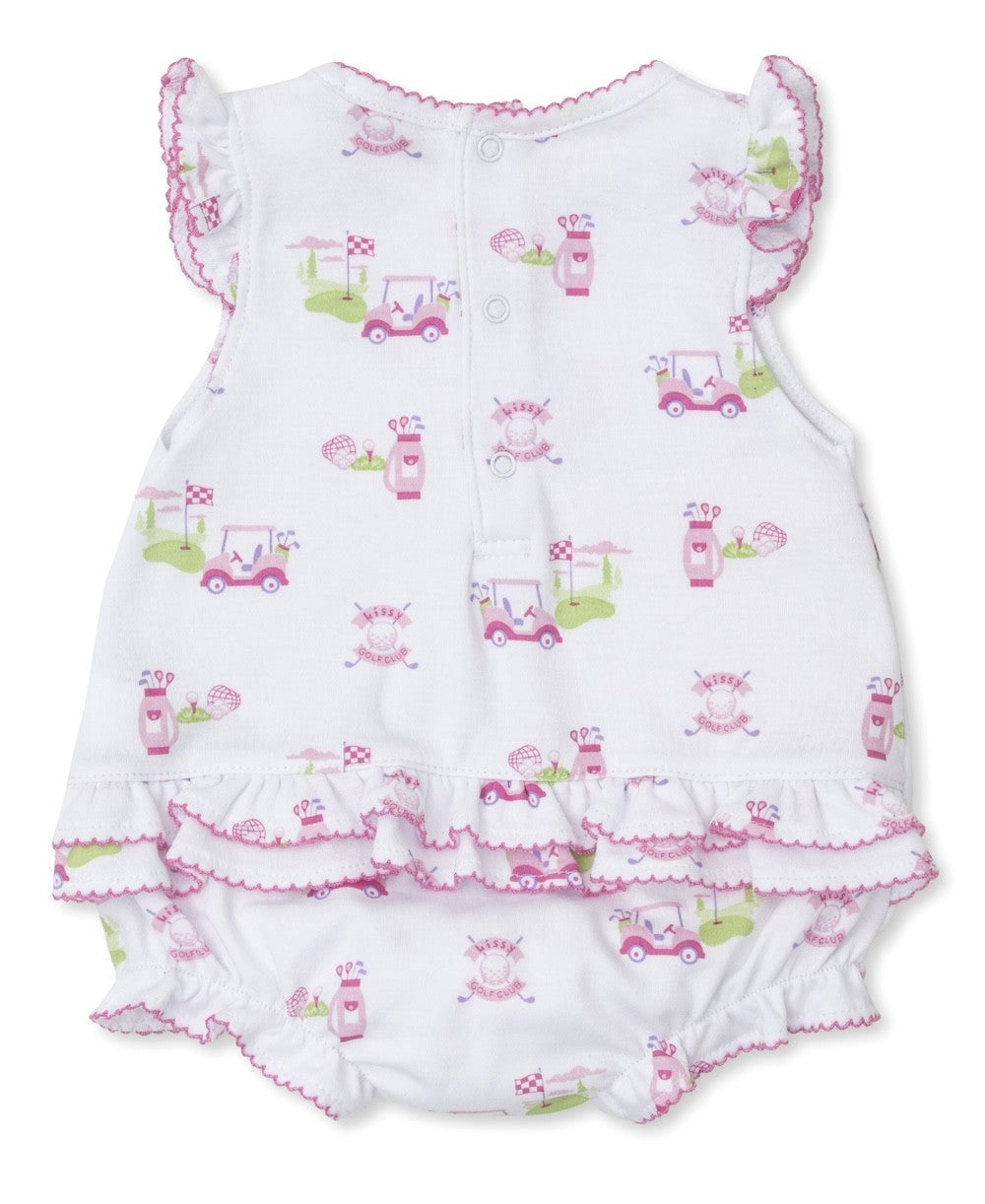 Kissy Kissy Baby Girls Pink Golf Club Print Ruffle Bubble