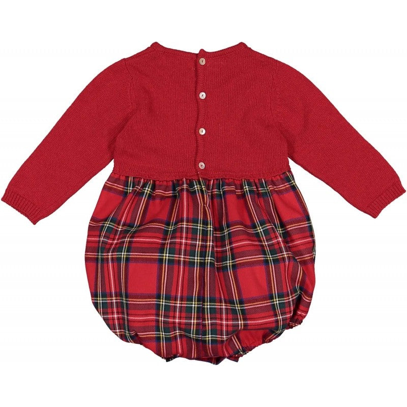 Sal & Pimenta Girls Bubble - Red Christmas Tartan Holiday Plaid