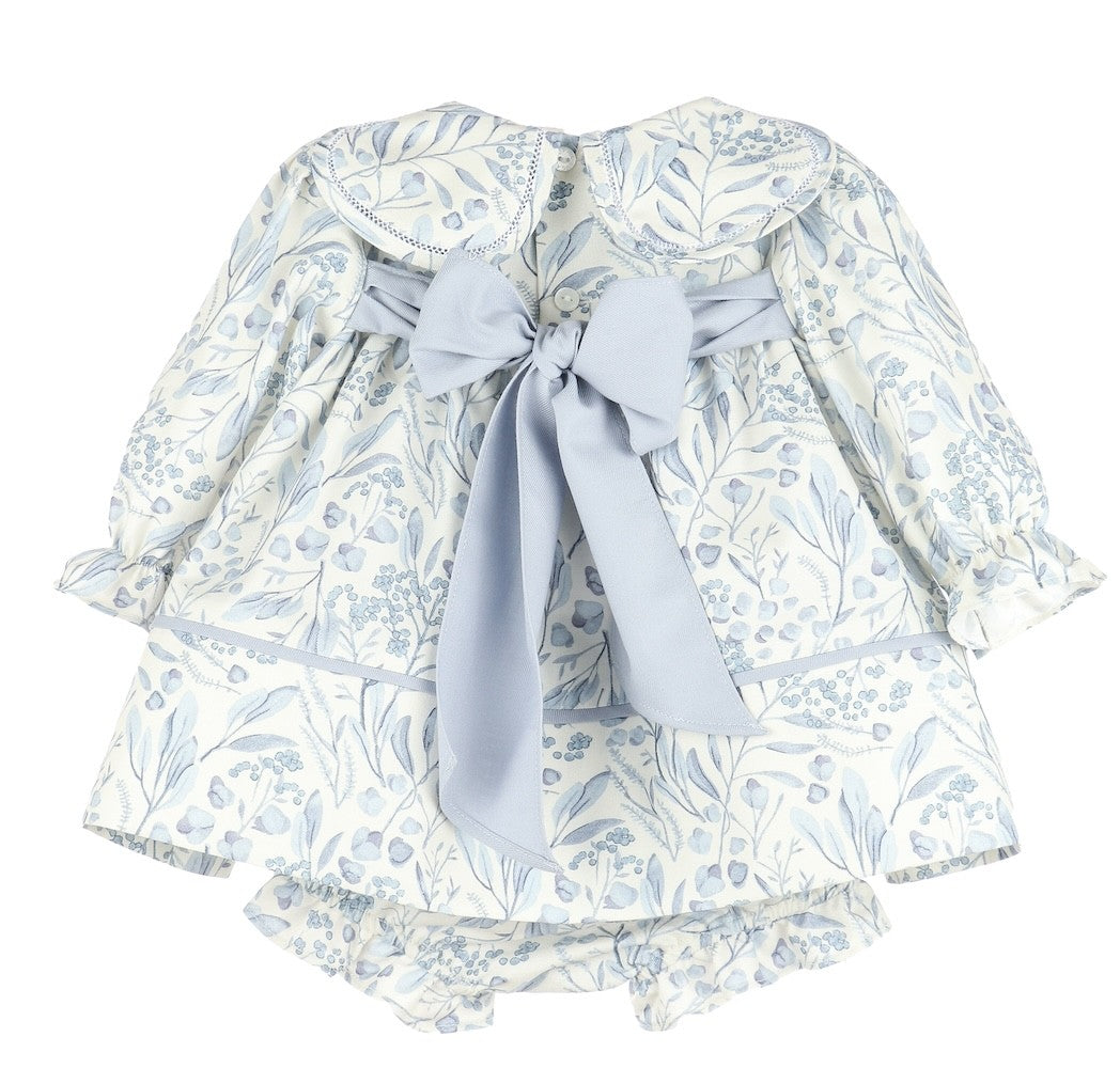 Sophie & Lucas Girls Blue Eucalyptus Frost Petal Collar Dress by Sophie & Lucas