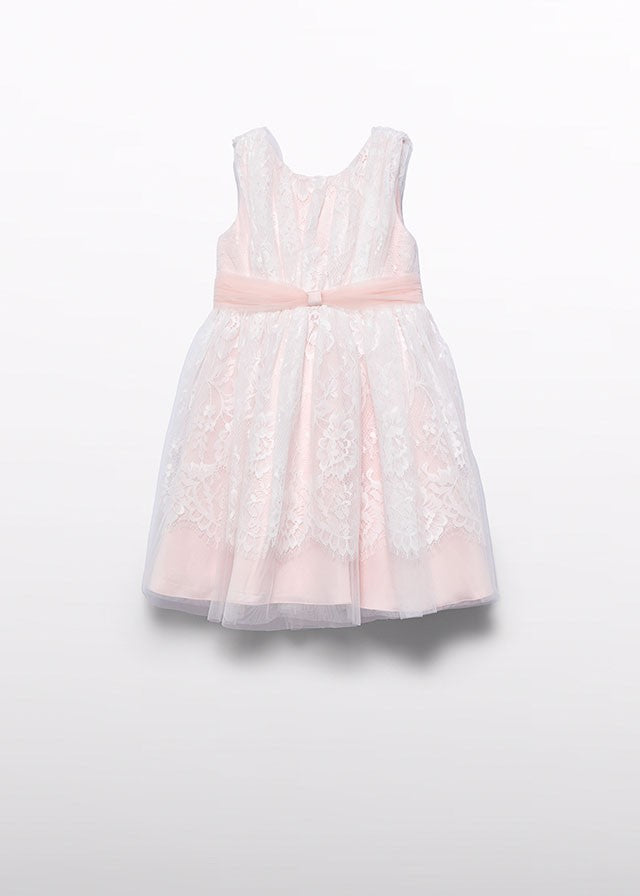 Abel & Lula Girls Peony Pink Lace Sleeveless Dress