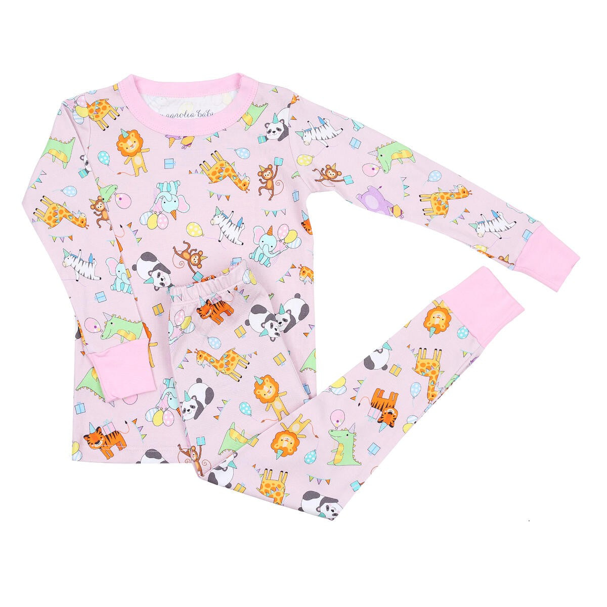 Magnolia Baby Girls Birthday Cake, Presents, Party Long Pajamas - Pink