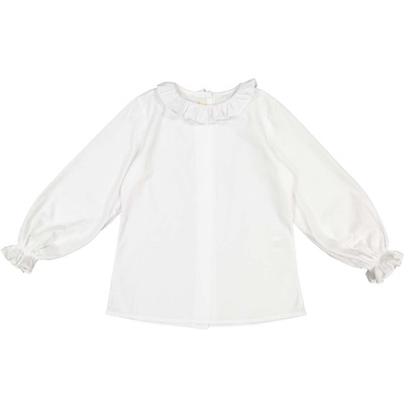 Sal & Pimenta Girls White Blouse - Frilled Collar