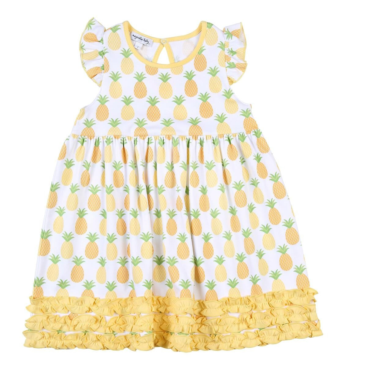Magnolia Baby Little Girls Pineapple Printed Flutters Dress