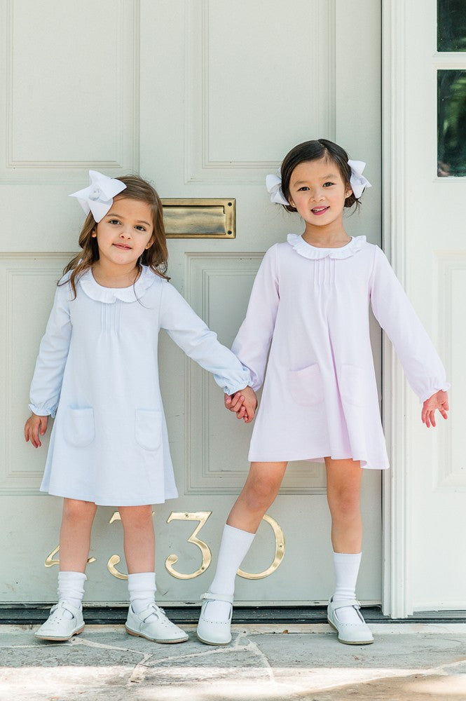 Proper Peony Parkside Girls Proper A-Line Dress - Blue by Proper Peony