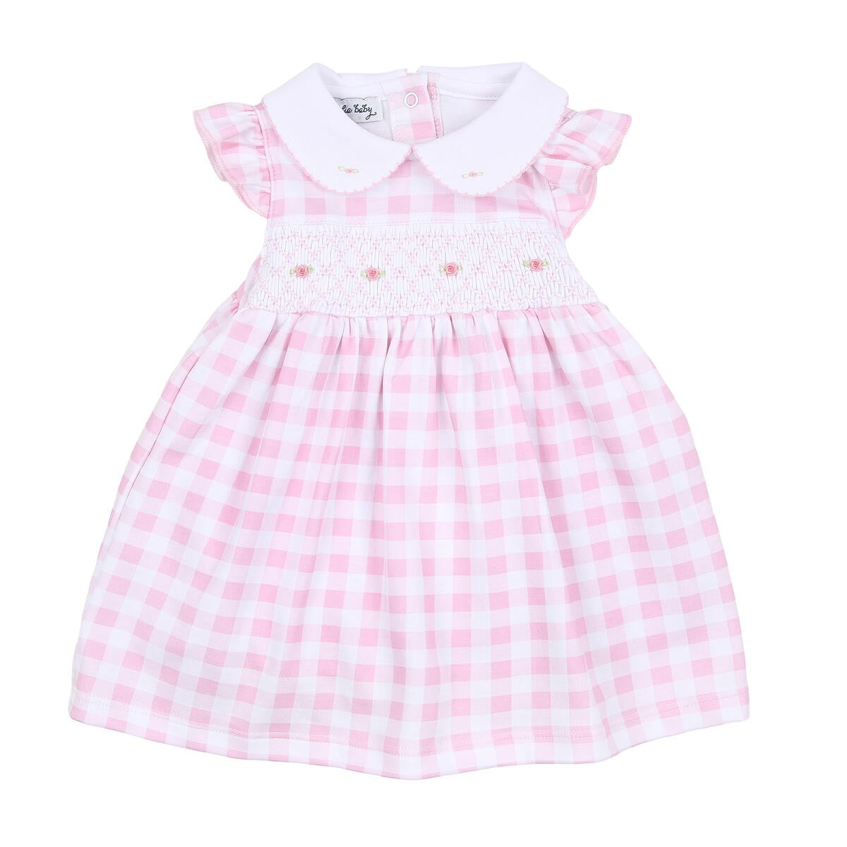Magnolia Baby Girls Pink Checks Smocked Flutters Dress Set by Magnolia Baby