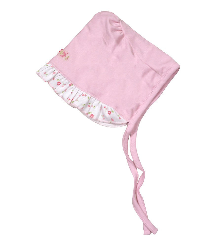 Magnolia Baby Girls Pink Amelia's Garden Embroidered Bonnet by Magnolia Baby