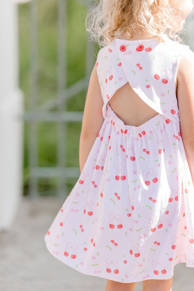 James & Lottie Girls Addison Knit Dress - Cherry on Top