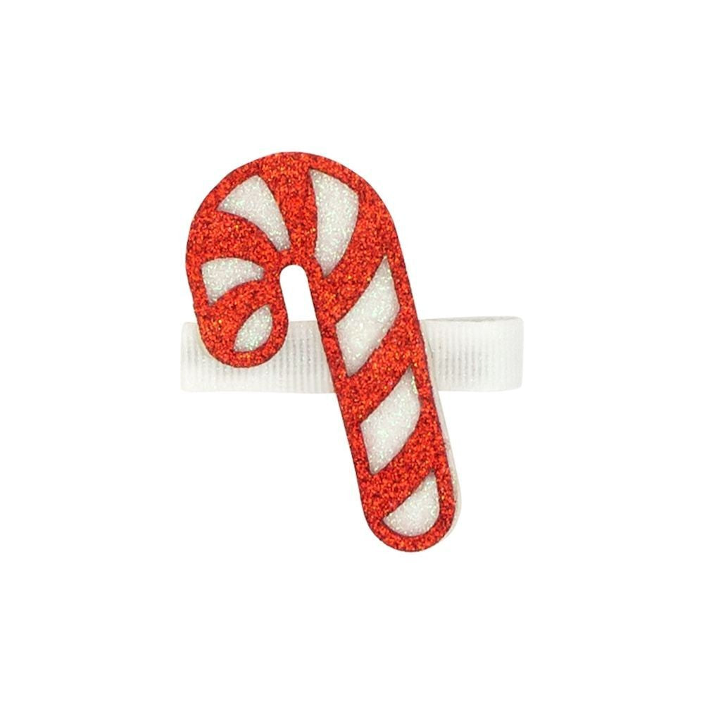 Wee Ones Girls Pinch Hair Clip - Glitter - Candy Cane - NO Bow