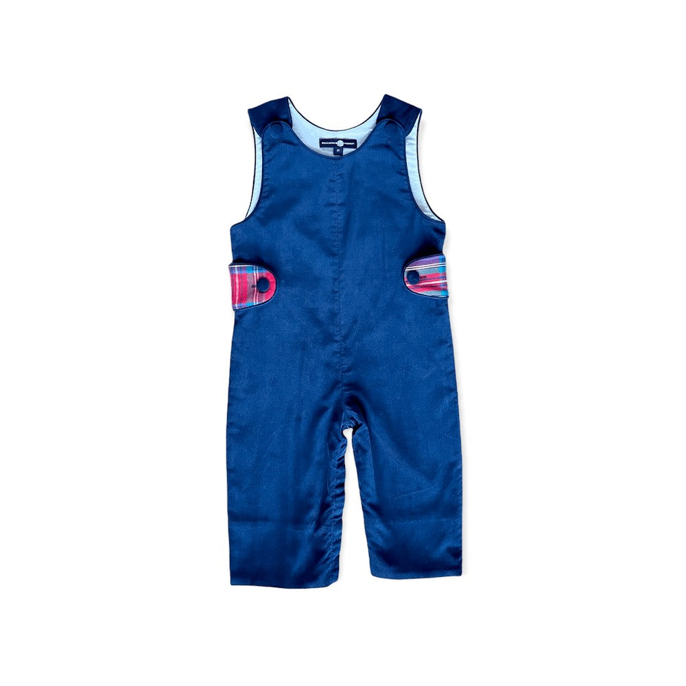 Brown Bowen & Co. Boys Liberty Square Longall - Plaid Tabs Reverse to Solid - Bulls Bay Blue by Brown Bowen & Co.