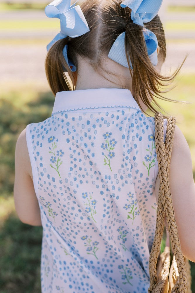 Proper Peony Girls Blue Forget Me Not Sleeveless Dress