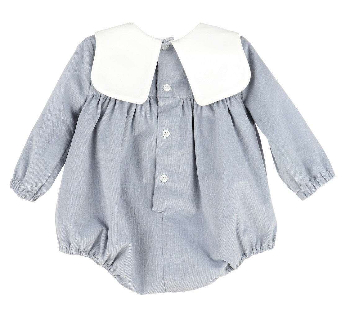 Sophie & Lucas Baby Boys Feather Cord Heritage Bubble - Blue Gray