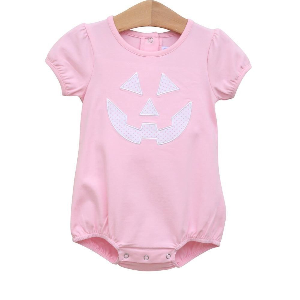 Trotter Street Kids Baby Girls Bubble - Pink Halloween Jack O'Lantern