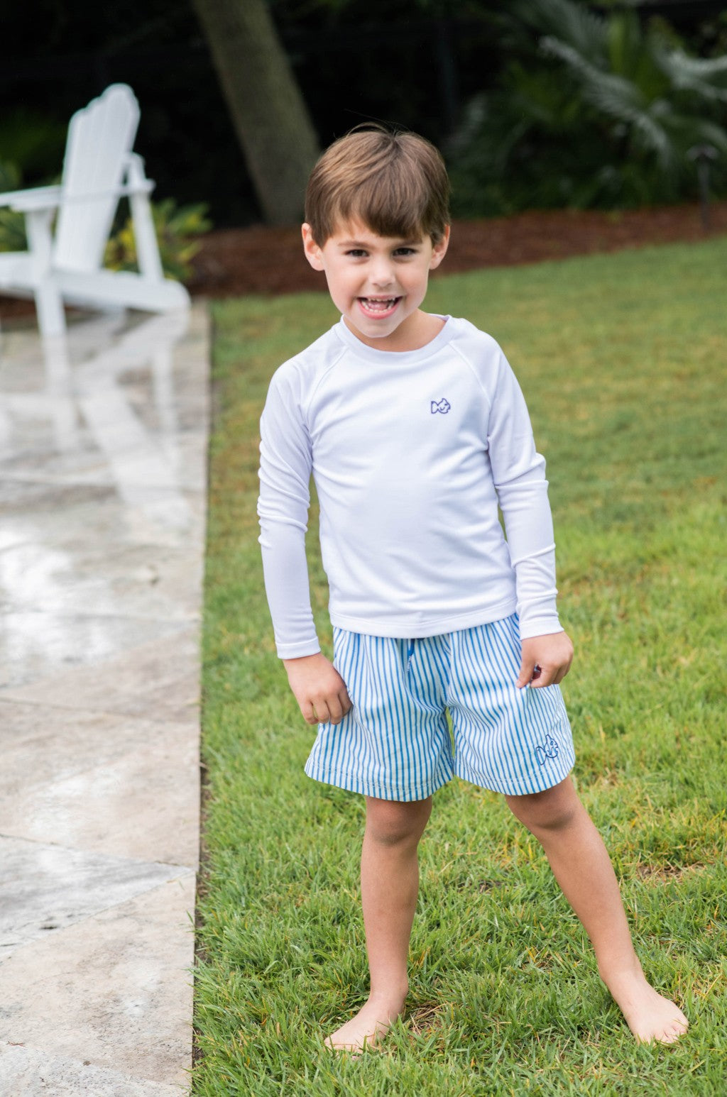 Prodoh Kids Reef Rash Guard Shirt - Long Sleeves - White