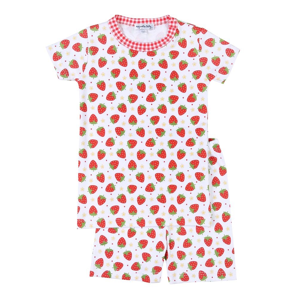 Magnolia Baby Little Girls Fresh Strawberries Short Pajamas