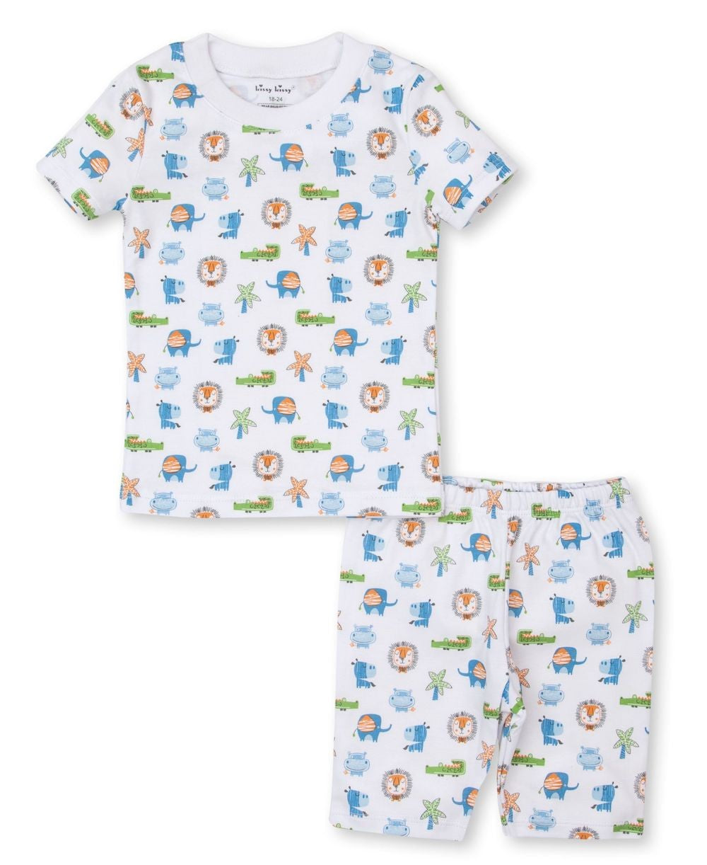 Kissy Kissy Little Boys Jungle Antics Snug Fit Short Pajamas
