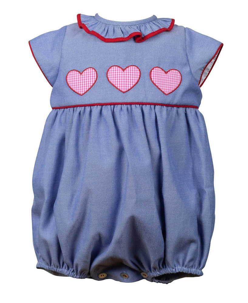 Proper Peony Baby Girls Hattie Hearts Valentines Bubble
