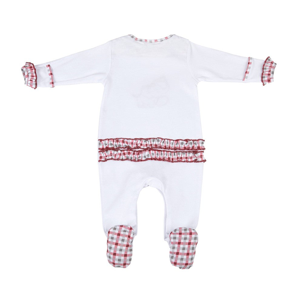 Magnolia Baby Girls Alabama Crimson Tide Applique Lap Footie - Ruffles