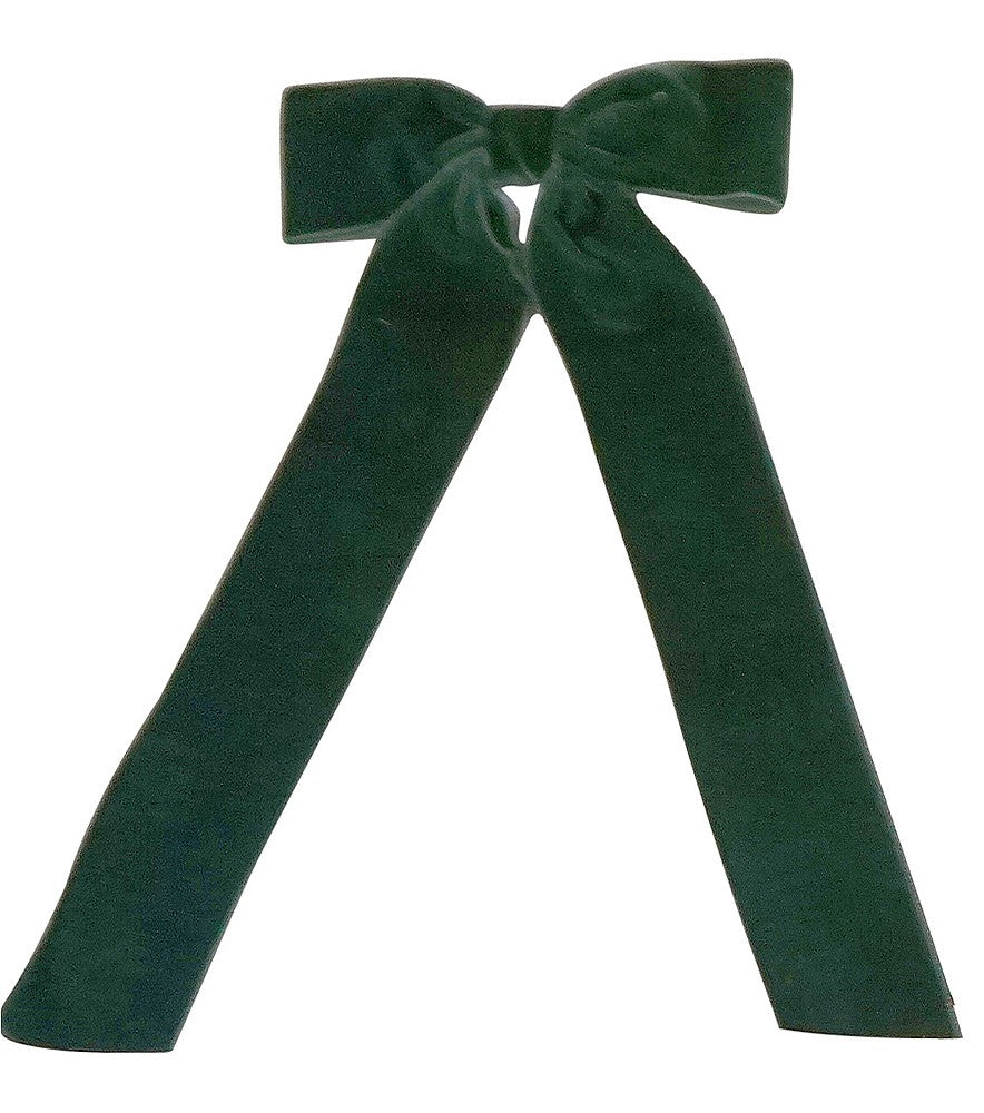 Wee Ones Girls Bow with Streamer Tails - Velvet - Forest Green
