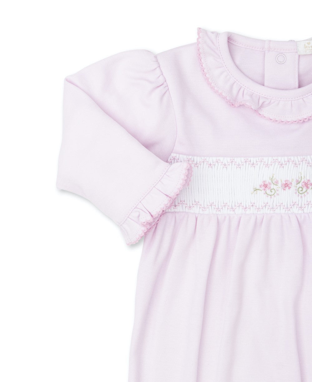 Kissy Kissy Baby Girls Footie - Pink - Smocked with Flowers