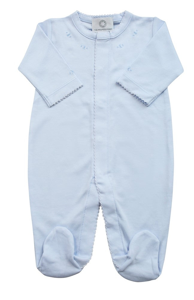 The Proper Peony Layette - Baby Boys Pima Footie - Blue by Proper Peony