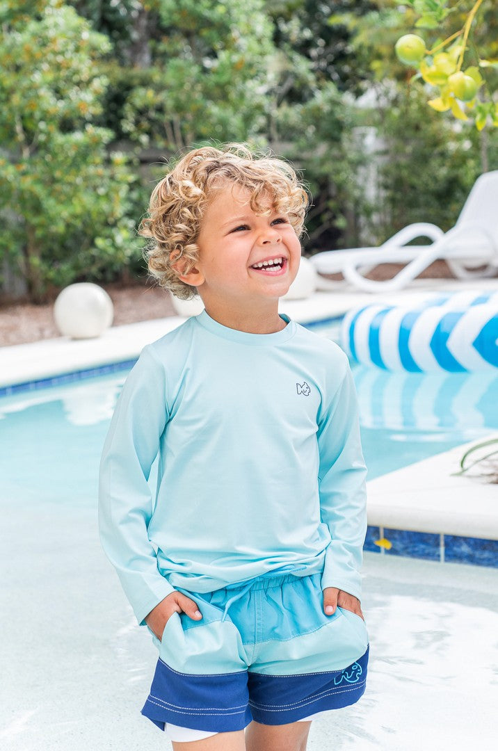 Prodoh Boys Swim Trunks - Colorblock - Blue Blossom