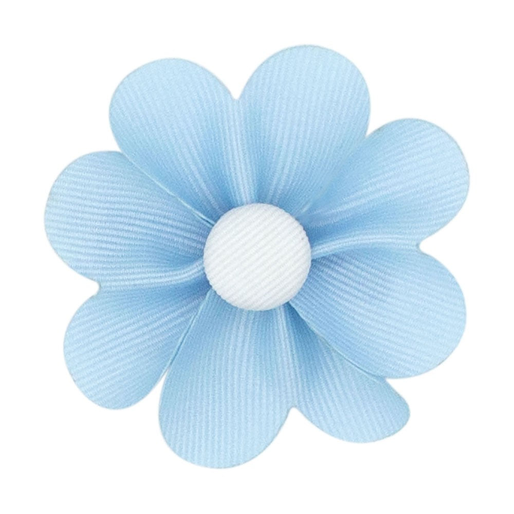 Wee Ones Grosgrain Petal Flower Add-On Clip - Millenium Blue