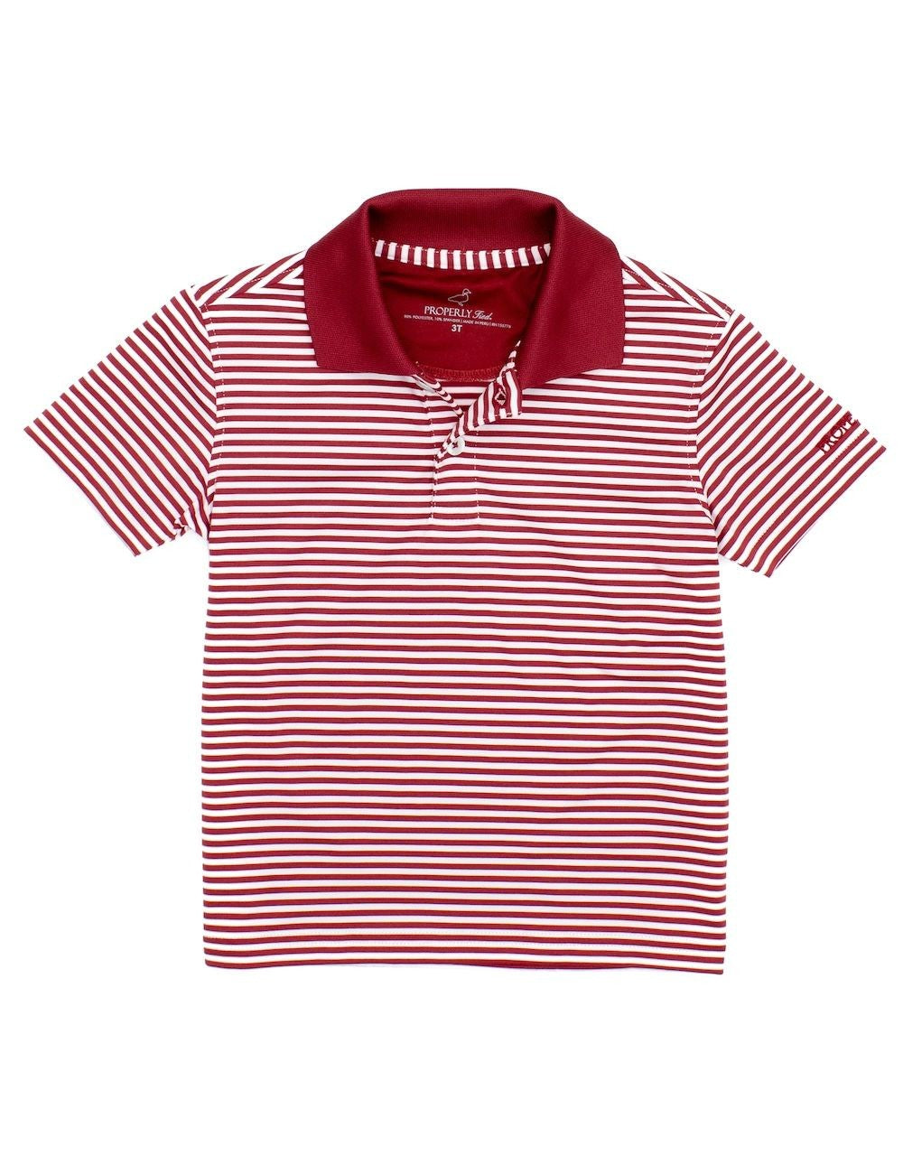 Properly Tied Boys Dallas Polo Shirt - Crimson Stripes