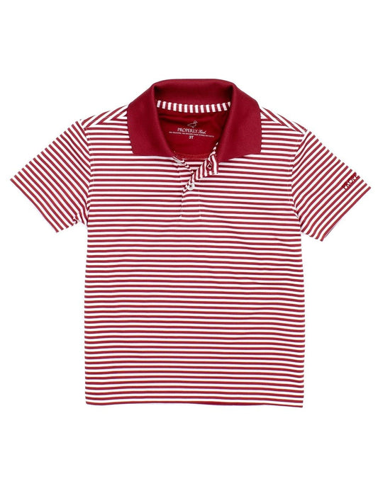 Properly Tied Boys Dallas Polo Shirt - Crimson Stripes