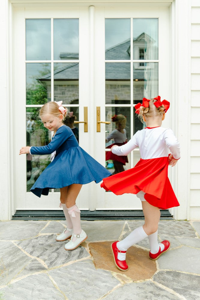 Proper Peony Pima Girls Tatum Twirl Dress - Pink and Red