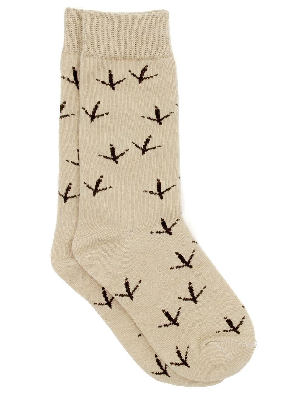 Properly Tied Boys Lucky Duck Socks - Tan Turkey Tracks