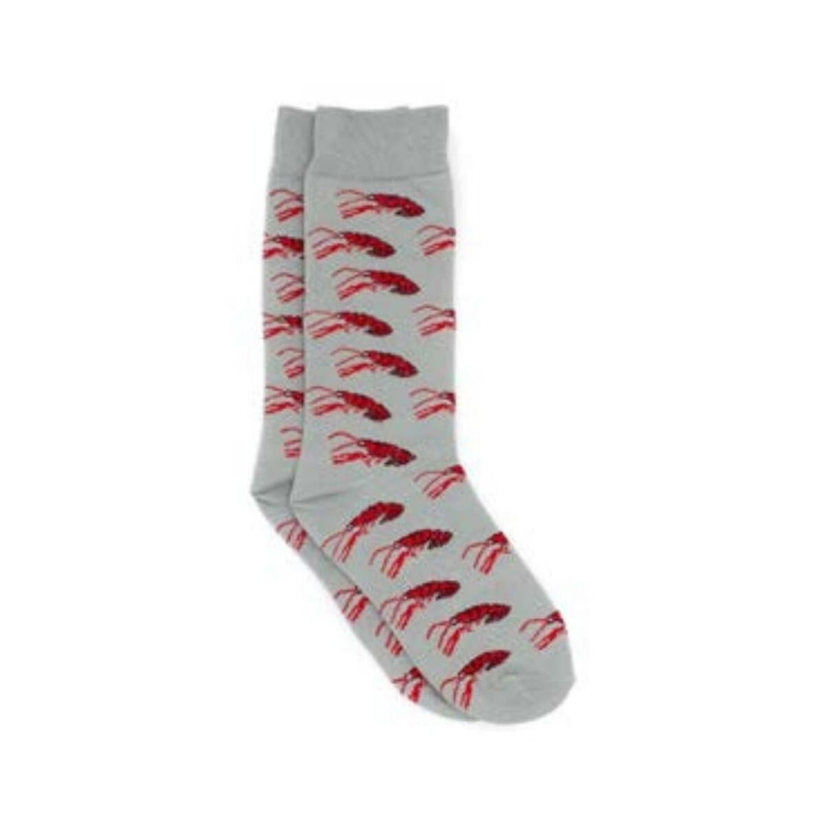 Properly Tied Boys Lucky Duck Socks - Gray with Red Crawfish by Properly Tied