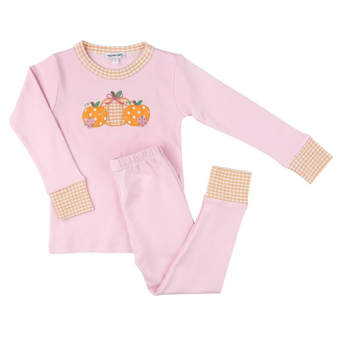 Magnolia Baby Girls Pink Sweet Lil' Pumpkin Long Pajamas by Magnolia Baby