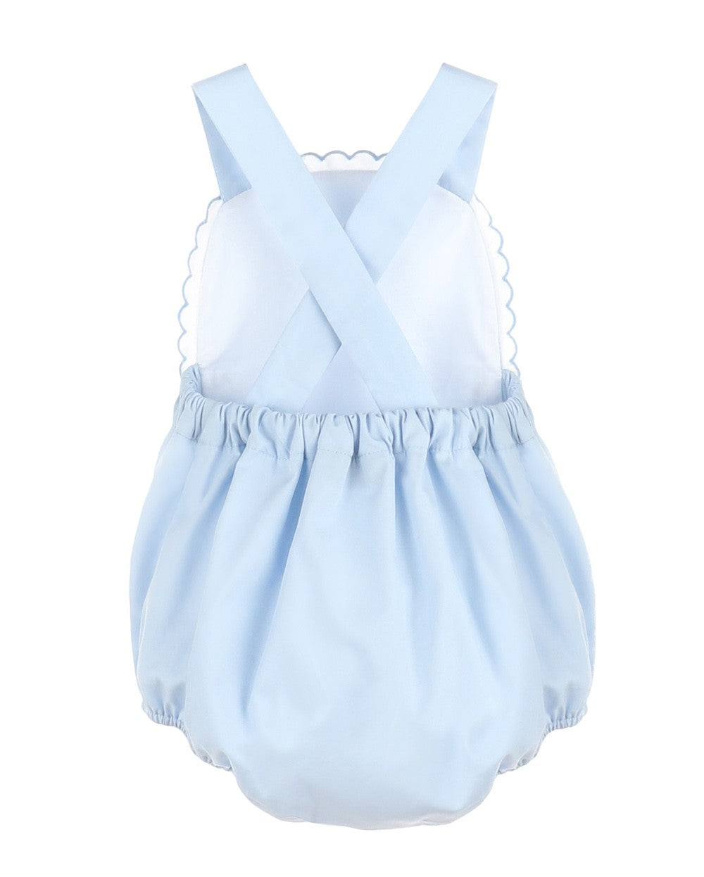 Sophie & Lucas Baby Girls Embroidered Wedgewood Crossback Bubble - Blue